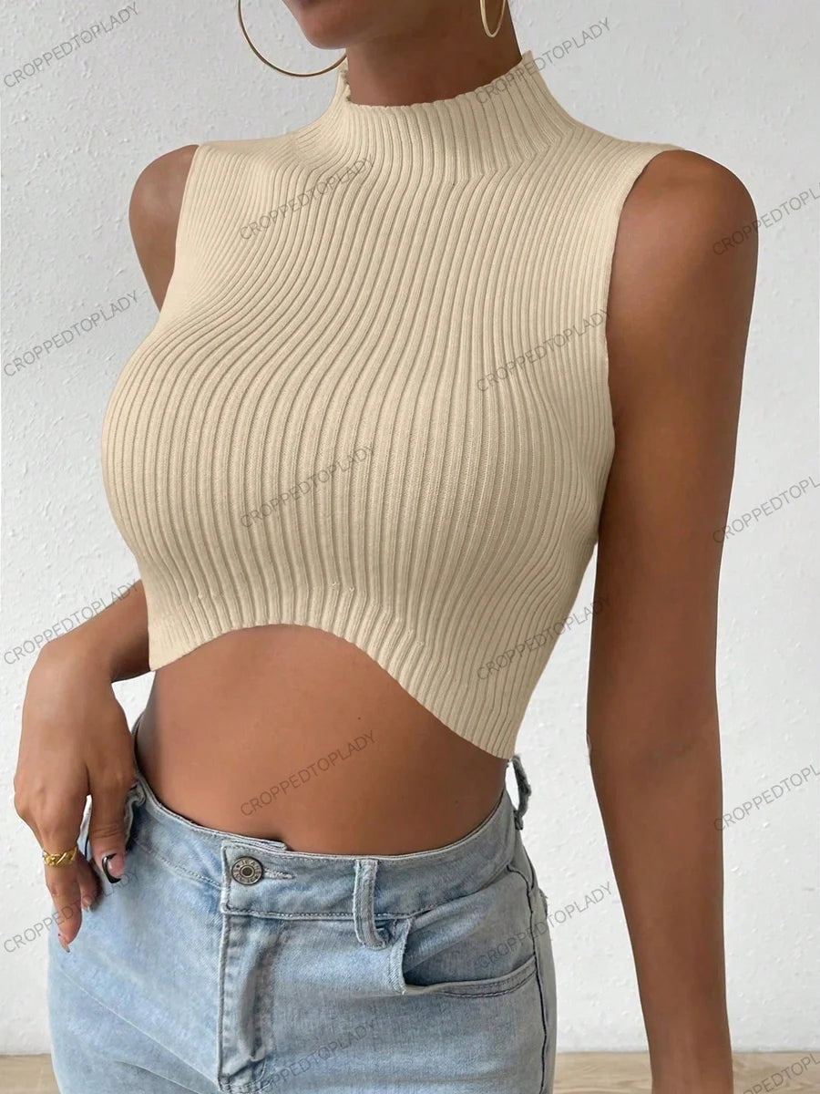 Mock-Neck Crossfit Crop Top – Strick, High Stretch